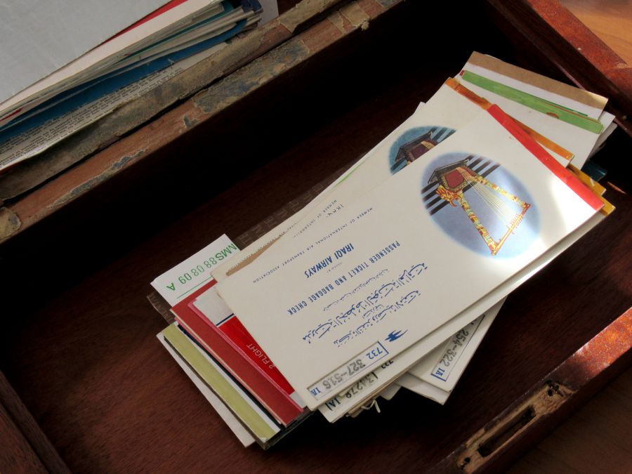 Airline tickets on a desk