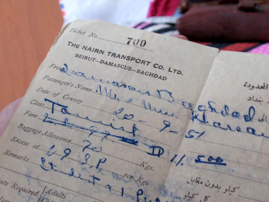 Iraqi Nairn Transport Co. Ltd old paper ticket